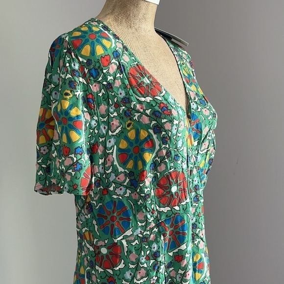 RHODE x Target Zinnia Floral Print Green Midi Dress Size 14 NWT - Picture 6 of 6